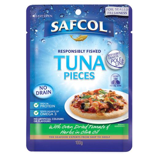 GOURMET ON THE GO TUNA WITH TUNA & OVEN DIRED TOMATO POUCH 100GM