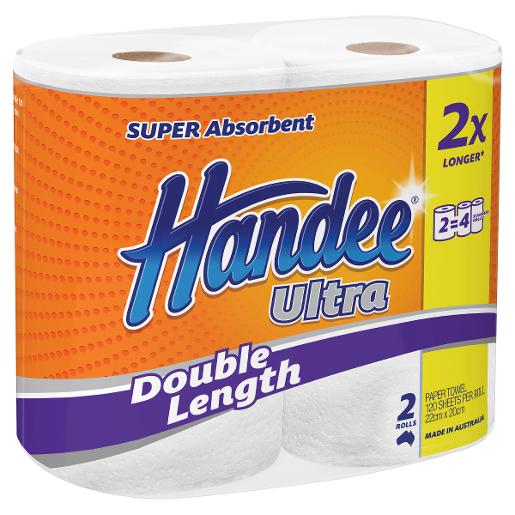 ULTRA PAPER TOWELS DOUBLE ROLL WHITE 2PK