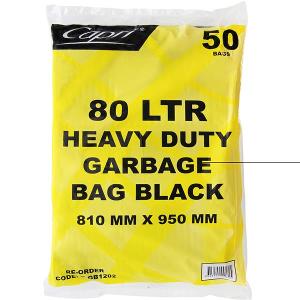 HEAVY DUTY GARBAGE BAGS BLACK 50S