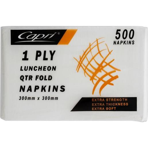 LUNCH NAPKINS WHITE 1PLY 500S