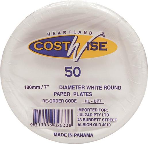 UNCOATED PAPER PLATES 180M (HL-UP7) 50S